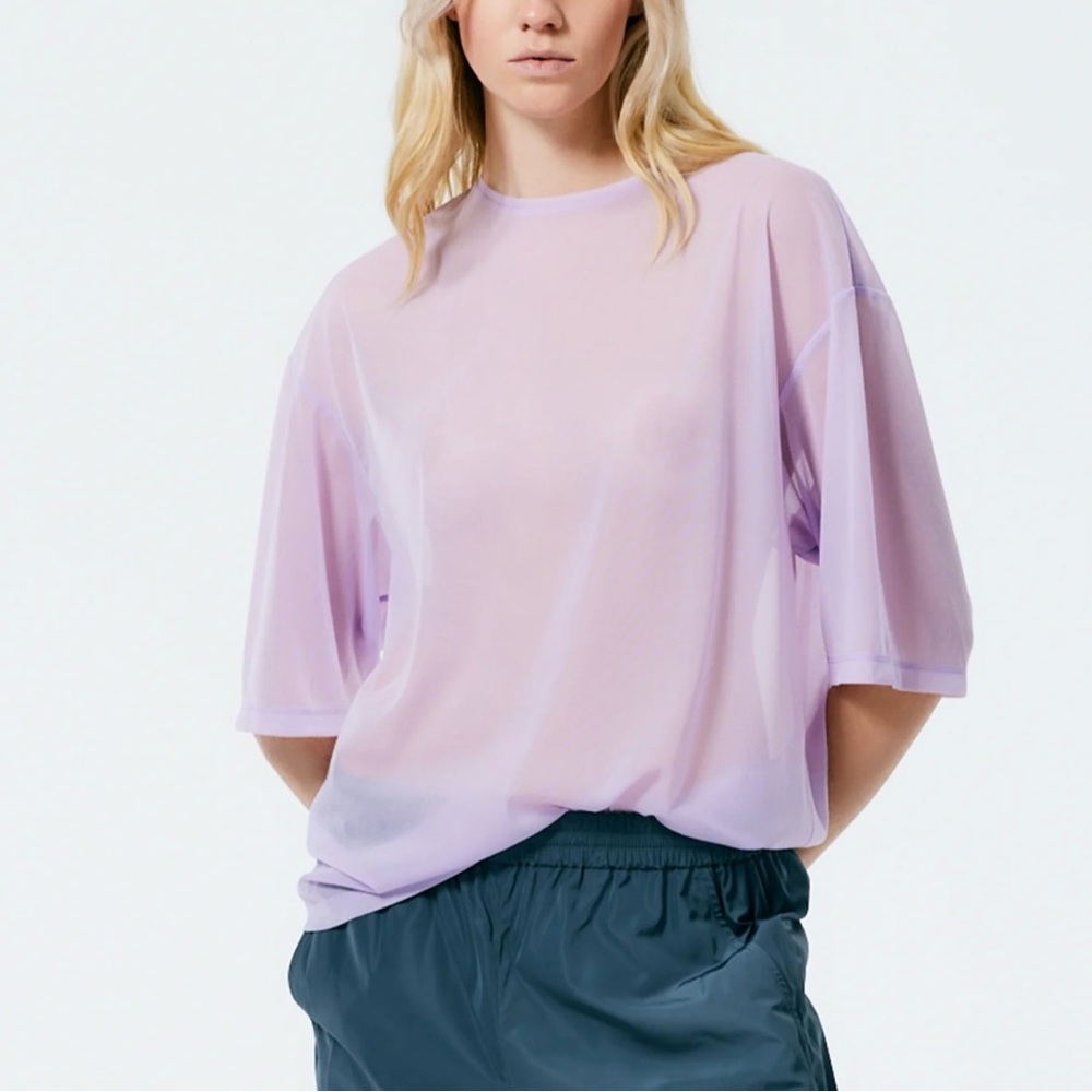 Tibi sheer gauze easy t-shirt